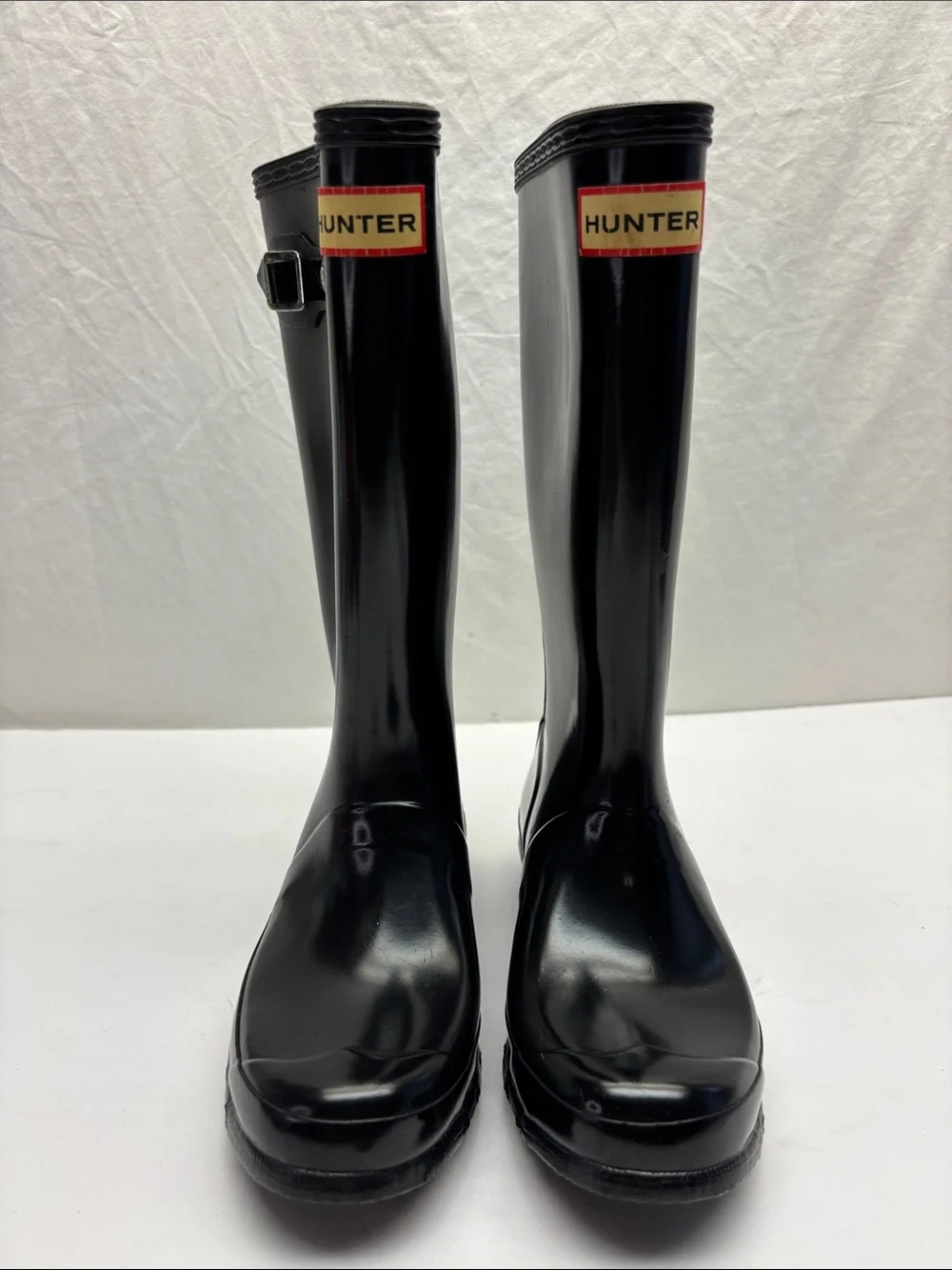 Hunter Black High Shine Knee-High Rain Boots, SZ 3 little girl, box 1 (BA)